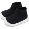 imageEngtoy Baby Shoes Baby Sock Shoes Baby Walking Shoes Infant NonSlip Breathable Slippers with Soft Rubber Sole Baby Boys Girls Slip On SneakersAll Black