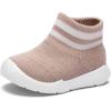 imageEngtoy Baby Shoes Baby Sock Shoes Baby Walking Shoes Infant NonSlip Breathable Slippers with Soft Rubber Sole Baby Boys Girls Slip On SneakersBeige