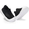 imageEngtoy Baby Shoes Baby Sock Shoes Baby Walking Shoes Infant NonSlip Breathable Slippers with Soft Rubber Sole Baby Boys Girls Slip On SneakersBlack Breathable