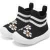 imageEngtoy Baby Shoes Baby Sock Shoes Baby Walking Shoes Infant NonSlip Breathable Slippers with Soft Rubber Sole Baby Boys Girls Slip On SneakersBlack Flower