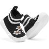 imageEngtoy Baby Shoes Baby Sock Shoes Baby Walking Shoes Infant NonSlip Breathable Slippers with Soft Rubber Sole Baby Boys Girls Slip On SneakersBlack Flower