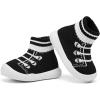 imageEngtoy Baby Shoes Baby Sock Shoes Baby Walking Shoes Infant NonSlip Breathable Slippers with Soft Rubber Sole Baby Boys Girls Slip On SneakersBlack Laces