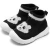 imageEngtoy Baby Shoes Baby Sock Shoes Baby Walking Shoes Infant NonSlip Breathable Slippers with Soft Rubber Sole Baby Boys Girls Slip On SneakersBlack Panda