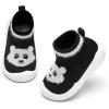 imageEngtoy Baby Shoes Baby Sock Shoes Baby Walking Shoes Infant NonSlip Breathable Slippers with Soft Rubber Sole Baby Boys Girls Slip On SneakersBlack Panda