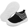 imageEngtoy Baby Shoes Baby Sock Shoes Baby Walking Shoes Infant NonSlip Breathable Slippers with Soft Rubber Sole Baby Boys Girls Slip On SneakersBlack Twill