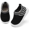 imageEngtoy Baby Shoes Baby Sock Shoes Baby Walking Shoes Infant NonSlip Breathable Slippers with Soft Rubber Sole Baby Boys Girls Slip On SneakersBlack Twill