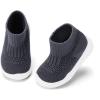 imageEngtoy Baby Shoes Baby Sock Shoes Baby Walking Shoes Infant NonSlip Breathable Slippers with Soft Rubber Sole Baby Boys Girls Slip On SneakersDeep Grey