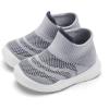imageEngtoy Baby Shoes Baby Sock Shoes Baby Walking Shoes Infant NonSlip Breathable Slippers with Soft Rubber Sole Baby Boys Girls Slip On SneakersGray Stripe