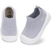 imageEngtoy Baby Shoes Baby Sock Shoes Baby Walking Shoes Infant NonSlip Breathable Slippers with Soft Rubber Sole Baby Boys Girls Slip On SneakersGrey Breathable