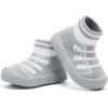 imageEngtoy Baby Shoes Baby Sock Shoes Baby Walking Shoes Infant NonSlip Breathable Slippers with Soft Rubber Sole Baby Boys Girls Slip On SneakersGrey Laces