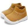 imageEngtoy Baby Shoes Baby Sock Shoes Baby Walking Shoes Infant NonSlip Breathable Slippers with Soft Rubber Sole Baby Boys Girls Slip On SneakersMustard