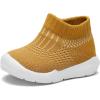 imageEngtoy Baby Shoes Baby Sock Shoes Baby Walking Shoes Infant NonSlip Breathable Slippers with Soft Rubber Sole Baby Boys Girls Slip On SneakersMustard