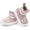 imageEngtoy Baby Shoes Baby Sock Shoes Baby Walking Shoes Infant NonSlip Breathable Slippers with Soft Rubber Sole Baby Boys Girls Slip On SneakersPink Flower