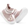 imageEngtoy Baby Shoes Baby Sock Shoes Baby Walking Shoes Infant NonSlip Breathable Slippers with Soft Rubber Sole Baby Boys Girls Slip On SneakersPink Flower