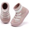 imageEngtoy Baby Shoes Baby Sock Shoes Baby Walking Shoes Infant NonSlip Breathable Slippers with Soft Rubber Sole Baby Boys Girls Slip On SneakersPink Laces