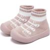 imageEngtoy Baby Shoes Baby Sock Shoes Baby Walking Shoes Infant NonSlip Breathable Slippers with Soft Rubber Sole Baby Boys Girls Slip On SneakersPink Laces
