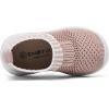 imageEngtoy Baby Shoes Baby Sock Shoes Baby Walking Shoes Infant NonSlip Breathable Slippers with Soft Rubber Sole Baby Boys Girls Slip On SneakersPink Twill
