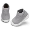 imageEngtoy Baby Shoes Baby Sock Shoes Baby Walking Shoes Infant NonSlip Breathable Slippers with Soft Rubber Sole Baby Boys Girls Slip On SneakersPure Grey