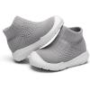 imageEngtoy Baby Shoes Baby Sock Shoes Baby Walking Shoes Infant NonSlip Breathable Slippers with Soft Rubber Sole Baby Boys Girls Slip On SneakersPure Grey