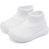 imageEngtoy Baby Shoes Baby Sock Shoes Baby Walking Shoes Infant NonSlip Breathable Slippers with Soft Rubber Sole Baby Boys Girls Slip On SneakersPure White
