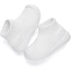 imageEngtoy Baby Shoes Baby Sock Shoes Baby Walking Shoes Infant NonSlip Breathable Slippers with Soft Rubber Sole Baby Boys Girls Slip On SneakersPure White