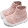 imageEngtoy Baby Shoes Baby Sock Shoes Baby Walking Shoes Infant NonSlip Breathable Slippers with Soft Rubber Sole Baby Boys Girls Slip On SneakersSkin Pink
