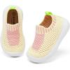 imageEngtoy Baby Shoes Boys Girls Walking Shoes Infant Lightweight Breathable Mesh Shoes Baby Sock Shoes NonSlip Shoes with Soft Rubber Sole SneakerYellow
