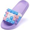 imageEngtoy Kid Boys Girls Slides Sandals For Kid Unisex Child Slippers Lightweight Nonslip Open Toe Comfy Shower Beach Funny Slide SandalsPurpleblue