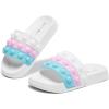 imageEngtoy Kid Boys Girls Slides Sandals For Kid Unisex Child Slippers Lightweight Nonslip Open Toe Comfy Shower Beach Funny Slide SandalsWhitepink