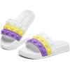 imageEngtoy Kid Boys Girls Slides Sandals For Kid Unisex Child Slippers Lightweight Nonslip Open Toe Comfy Shower Beach Funny Slide SandalsWhitepurple