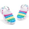 imageEngtoy Kids Clogs Boys Girls Garden Shoes Slip on Kids Slides Sandals Funny Lightweight Beach SlippersWhite Green Yellow