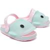 imageEngtoy Kids Shark Slides Toddler Cloud Shark Slides Boys Girls lights Clogs Open Toe Dolphin Sandals Shark Slippers NonSlip Beach ShoesGreen1