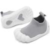 imageEngtoy Toddler Sock Shoes Baby First Walking Shoes Boys Girls Slippers Kids Five Fingers ClosedToe Slip On SneakerPure Gray