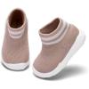 imageEngtoy Baby Shoes Baby Sock Shoes Baby Walking Shoes Infant NonSlip Breathable Slippers with Soft Rubber Sole Baby Boys Girls Slip On SneakersBeige