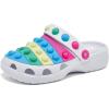 imageEngtoy Kids Clogs Boys Girls Garden Shoes Slip on Kids Slides Sandals Funny Lightweight Beach SlippersWhite Green Yellow