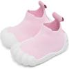 imageEngtoy Toddler Sock Shoes Baby First Walking Shoes Boys Girls Slippers Kids Five Fingers ClosedToe Slip On SneakerPure Pink