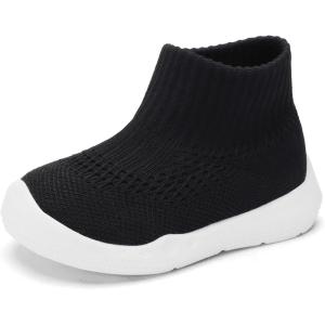 imageEngtoy Baby Shoes Baby Sock Shoes Baby Walking Shoes Infant NonSlip Breathable Slippers with Soft Rubber Sole Baby Boys Girls Slip On SneakersAll Black