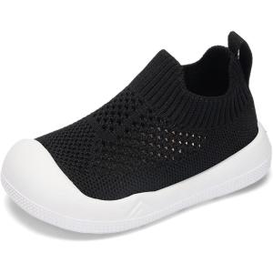 imageEngtoy Baby Shoes Baby Sock Shoes Baby Walking Shoes Infant NonSlip Breathable Slippers with Soft Rubber Sole Baby Boys Girls Slip On SneakersBlack Breathable