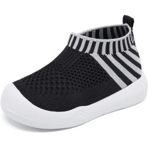 imageEngtoy Baby Shoes Baby Sock Shoes Baby Walking Shoes Infant NonSlip Breathable Slippers with Soft Rubber Sole Baby Boys Girls Slip On SneakersBlack Twill