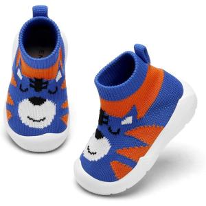 imageEngtoy Baby Shoes Baby Sock Shoes Baby Walking Shoes Infant NonSlip Breathable Slippers with Soft Rubber Sole Baby Boys Girls Slip On SneakersBlue Tiger
