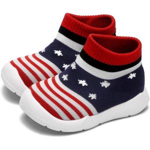 imageEngtoy Baby Shoes Baby Sock Shoes Baby Walking Shoes Infant NonSlip Breathable Slippers with Soft Rubber Sole Baby Boys Girls Slip On SneakersFlag