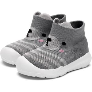 imageEngtoy Baby Shoes Baby Sock Shoes Baby Walking Shoes Infant NonSlip Breathable Slippers with Soft Rubber Sole Baby Boys Girls Slip On SneakersGray Bear