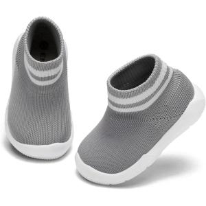imageEngtoy Baby Shoes Baby Sock Shoes Baby Walking Shoes Infant NonSlip Breathable Slippers with Soft Rubber Sole Baby Boys Girls Slip On SneakersGrey