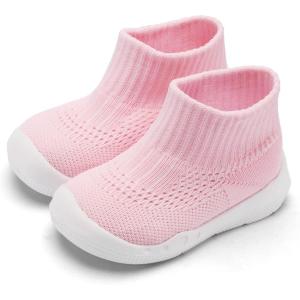 imageEngtoy Baby Shoes Baby Sock Shoes Baby Walking Shoes Infant NonSlip Breathable Slippers with Soft Rubber Sole Baby Boys Girls Slip On SneakersLight Pink