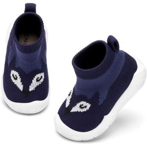 imageEngtoy Baby Shoes Baby Sock Shoes Baby Walking Shoes Infant NonSlip Breathable Slippers with Soft Rubber Sole Baby Boys Girls Slip On SneakersNavy Blue Fox