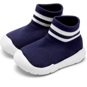 imageEngtoy Baby Shoes Baby Sock Shoes Baby Walking Shoes Infant NonSlip Breathable Slippers with Soft Rubber Sole Baby Boys Girls Slip On SneakersNavy Blue