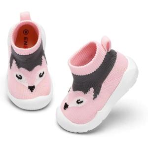 imageEngtoy Baby Shoes Baby Sock Shoes Baby Walking Shoes Infant NonSlip Breathable Slippers with Soft Rubber Sole Baby Boys Girls Slip On SneakersPink Fox
