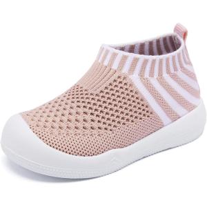 imageEngtoy Baby Shoes Baby Sock Shoes Baby Walking Shoes Infant NonSlip Breathable Slippers with Soft Rubber Sole Baby Boys Girls Slip On SneakersPink Twill