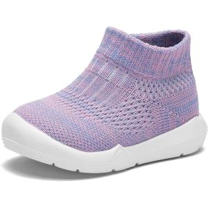 imageEngtoy Baby Shoes Baby Sock Shoes Baby Walking Shoes Infant NonSlip Breathable Slippers with Soft Rubber Sole Baby Boys Girls Slip On SneakersPurple