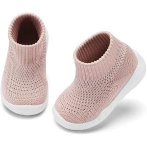 imageEngtoy Baby Shoes Baby Sock Shoes Baby Walking Shoes Infant NonSlip Breathable Slippers with Soft Rubber Sole Baby Boys Girls Slip On SneakersSkin Pink